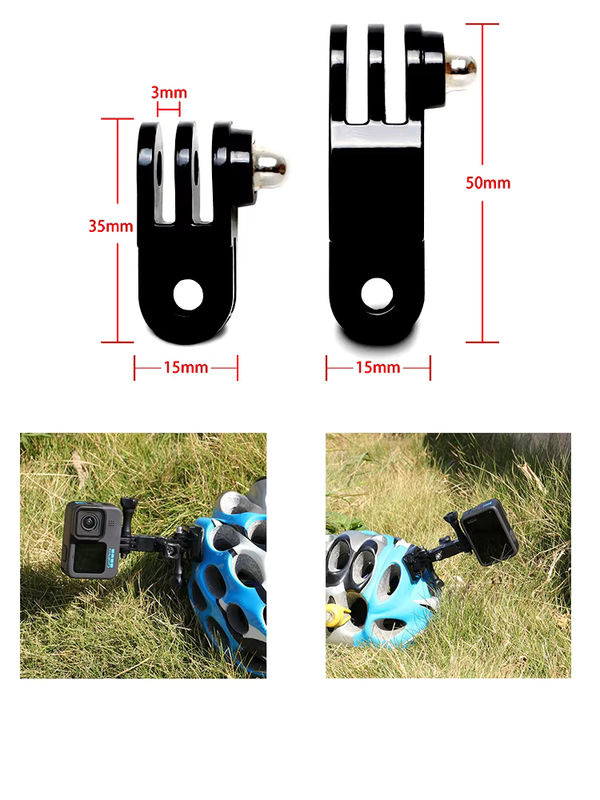 Helmbasisschraube J-Hook-Basismontage für GoPro und Action-Kameras, Schwarz - Bild 3