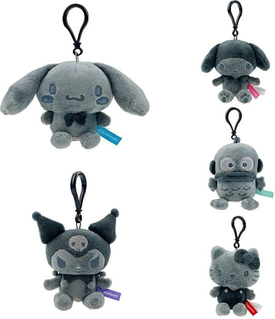 Sanrio Cinnamoroll Kuromi Melody Hangyodon Stofftier Schlüsselanhänger, Schwarz - Bild 1