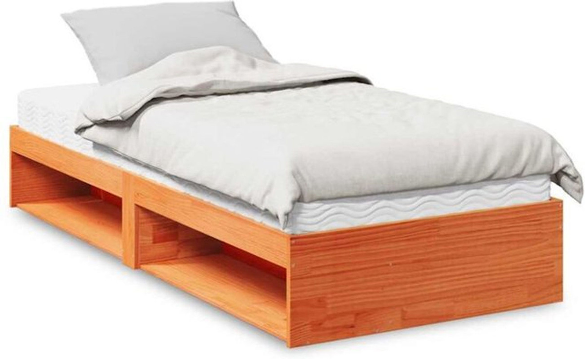 vidaxl Tagesbett aus Massivholz Kiefer mit Matratze, Farbe Wachsbraun, B/T/H: 200 x 90 x 30 cm - Bild 1