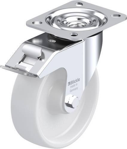 Blickle 9167 L-PO 125R-FI Lenkrolle mit Feststeller, Rad-Durchmesser: 125 mm, Tragfähigkeit: 250 kg, Farbe: Weiß - Bild 1