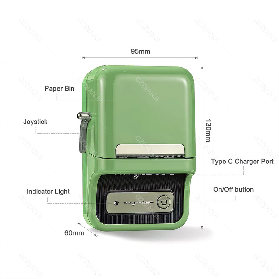 Niimbot B21 Drahtloser Bluetooth Thermo-Etikettendrucker für Barcodes und Preisschilder, tragbarer Mini-Etikettendrucker für Breiten von 20 mm bis 50 mm - Bild 4