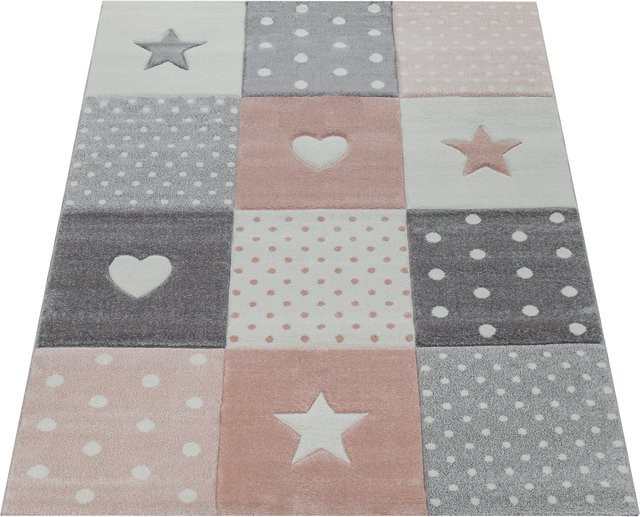Kinderteppich Kosmos pink quadratisch mit Hoch-Tief-Effekt, Breite: 133 cm x Tiefe: 133 cm - Bild 1