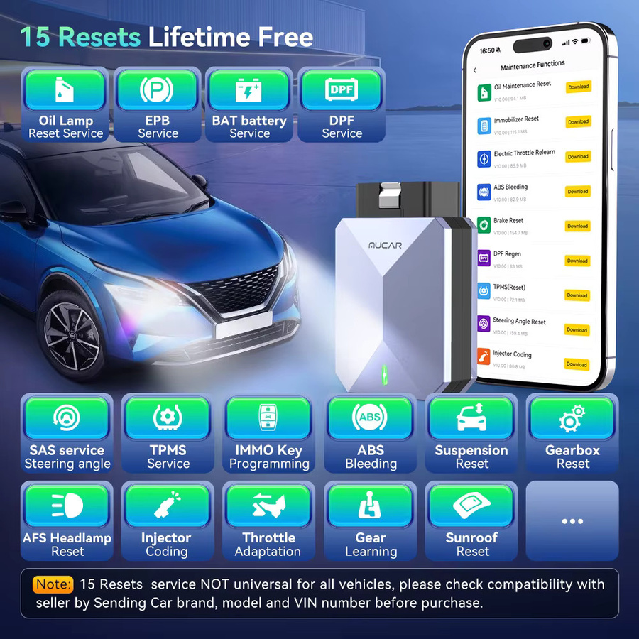 MUCAR BT200 MAX Bluetooth OBD2 Auto-Diagnosesystem mit CAN-FD, bidirektionaler Steuerung und 15 Reset-Funktionen für ECM, TCM und ABS - Bild 5