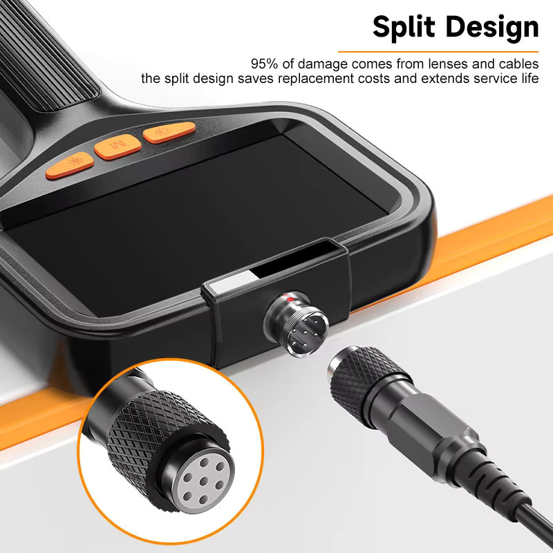 BUMBORN Industrie-Endoskop mit 4,3 Zoll Display, Doppelobjektiv, 1080P Auflösung, IP67 wasserdicht, starres Kabel 2–100 m, abnehmbares Design, Farbe: Schwarz - Bild 3