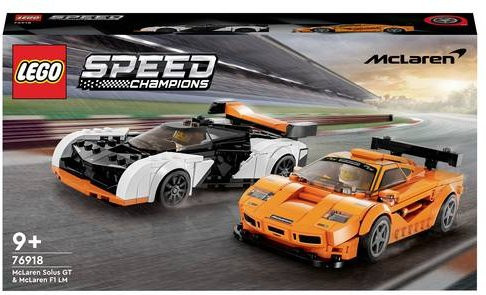 LEGO Speed Champions McLaren Solus GT & McLaren F1LM Rennwagen Set in Papaya-Orange, Schwarz und Weiß