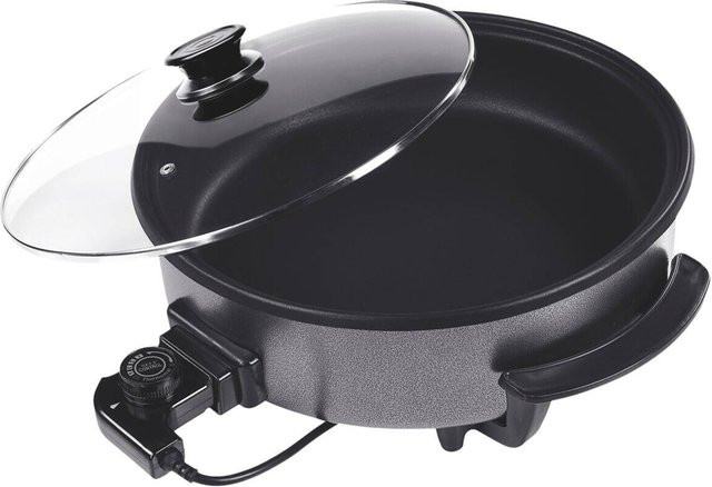 SCHÄFER Elektrische Multipfanne 20370 in Schwarz mit Glasdeckel und Warmhaltefunktion, Höhe: 11 cm, Durchmesser: 42 cm - Bild 1