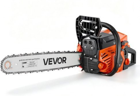 VEVOR Benzin Kettensäge 62ccm mit 2,7kW, 508 mm Schwert, 2-Takt Motorsäge in Orange - Bild 1