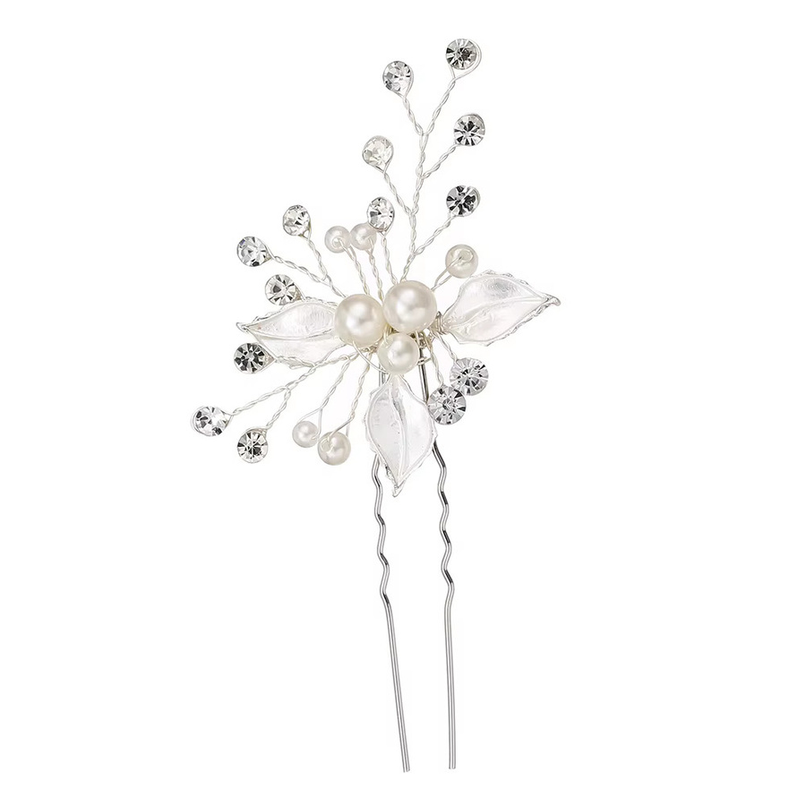 Haarnadel Blume, Perle, Strass, Kristall, Damen - Bild 2