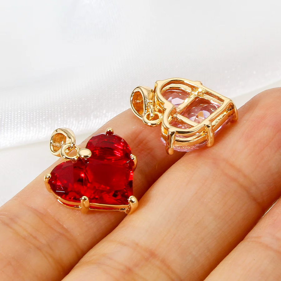 8seasons Anhänger Messing, Gold, Zirkonia, Herz, 20mm x 14mm - Bild 2