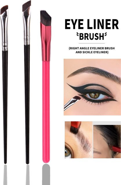 KOSSHOW Eyeliner und Augenbrauen Pinsel, 3 Stück, Schrägkopf - Bild 1