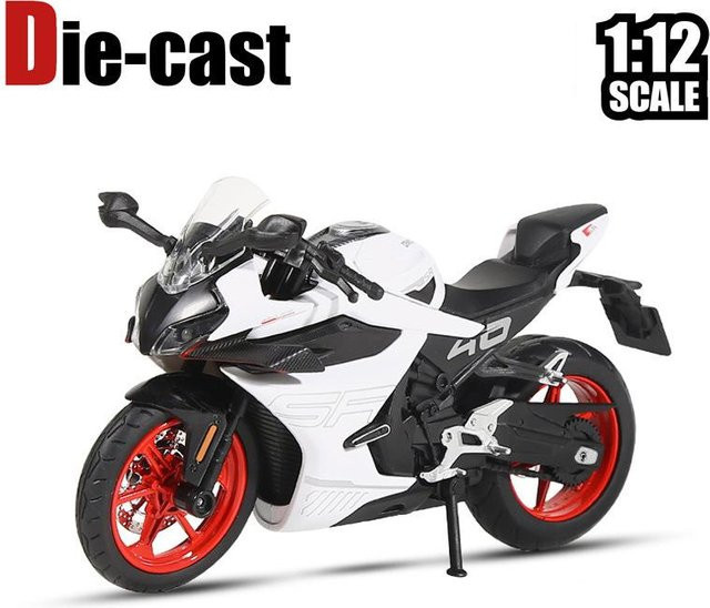 Cfmoto 450Sr Rennmotorrad Modell, 1:12, Metall, Weiß - Bild 1