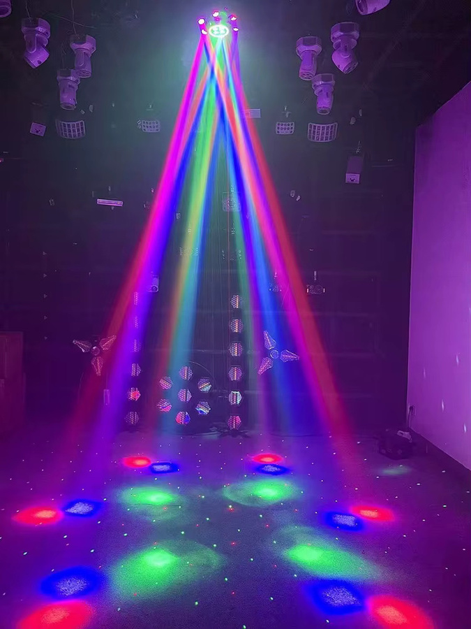 GVT Bee Eye Moving Head LED Bühnenbeleuchtung mit 6-Arm-Strahlen, Stroboskop und Lasereffekt, Multicolor - Bild 4