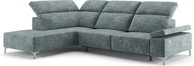VitaliSpa Ecksofa James in Grau mit Relaxfunktion, USB-Anschluss und Taschenfederkern, moderne Loungeecke mit ausfahrbarem Fußteil - Bild 1