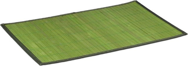 6er Set Relaxdays Tischsets aus Bambus in Grün, rutschhemmend, B: 45 cm, T: 30 cm - Bild 1