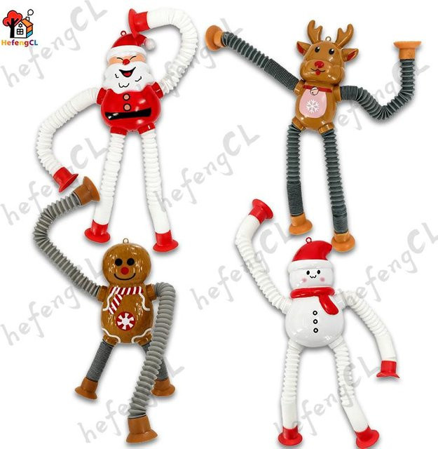 HefengCL Christmas Character Fidget Toy, Nikolaus, Rentier, Schneemann, Lebkuchenmann, Weihnachtsbaum-Anhänger - Bild 1