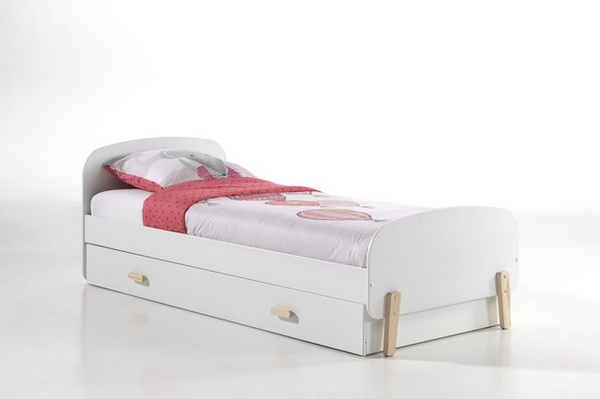 Vipack Einzelbett Kiddy für Kinder in Weiß mit Bettschublade, B/T/H: 90 x 200 cm