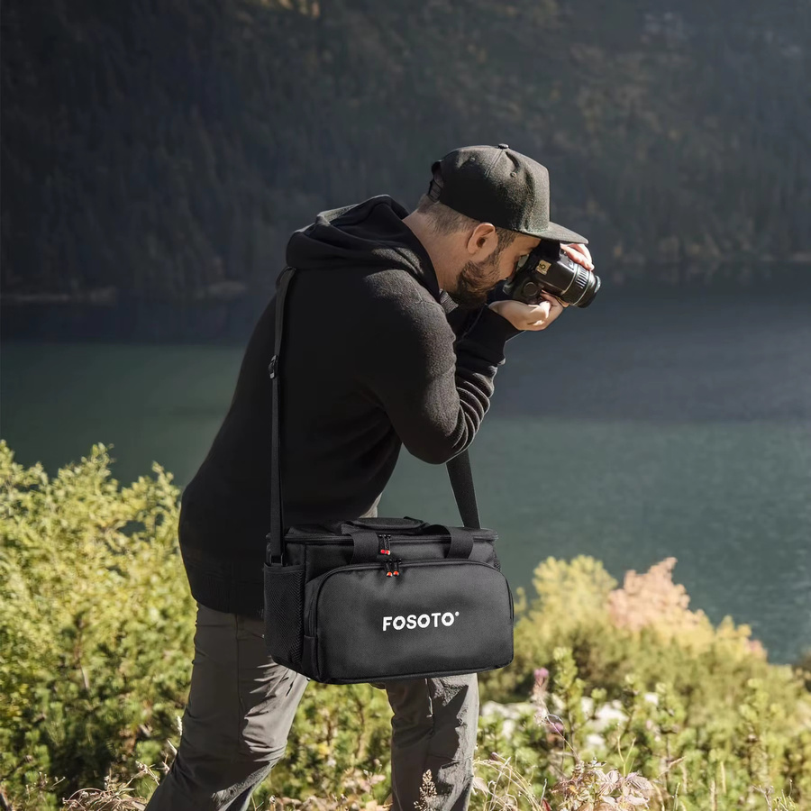 Fosoto Tragbare professionelle Kameratasche in Schwarz für Sony A6000, Sony A7 III und Nikon Instax - Bild 6
