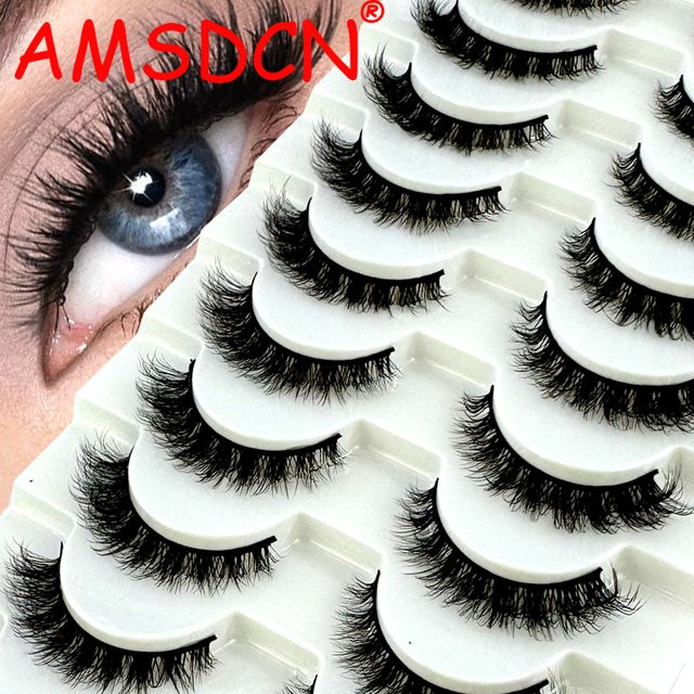 AMSDCN Künstliche Wimpern, 3D Nerz-Wimpern, Black, Unisex - Bild 1