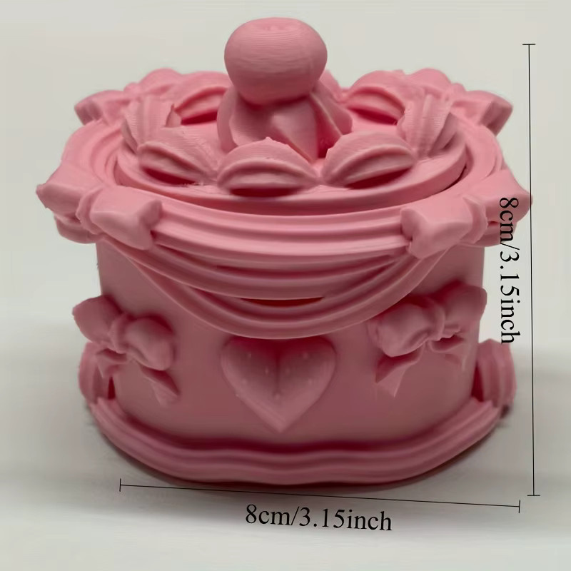 Zarte Kuchen-Schmuckschatulle in Pink für Ohrringe, Ringe und Accessoires als dekorative Tischdekoration - Bild 4