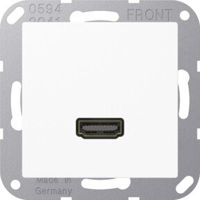 Jung Multimedia-Anschluss mit HDMI und Tragring in Weiß MA A 1112 WW - Bild 1