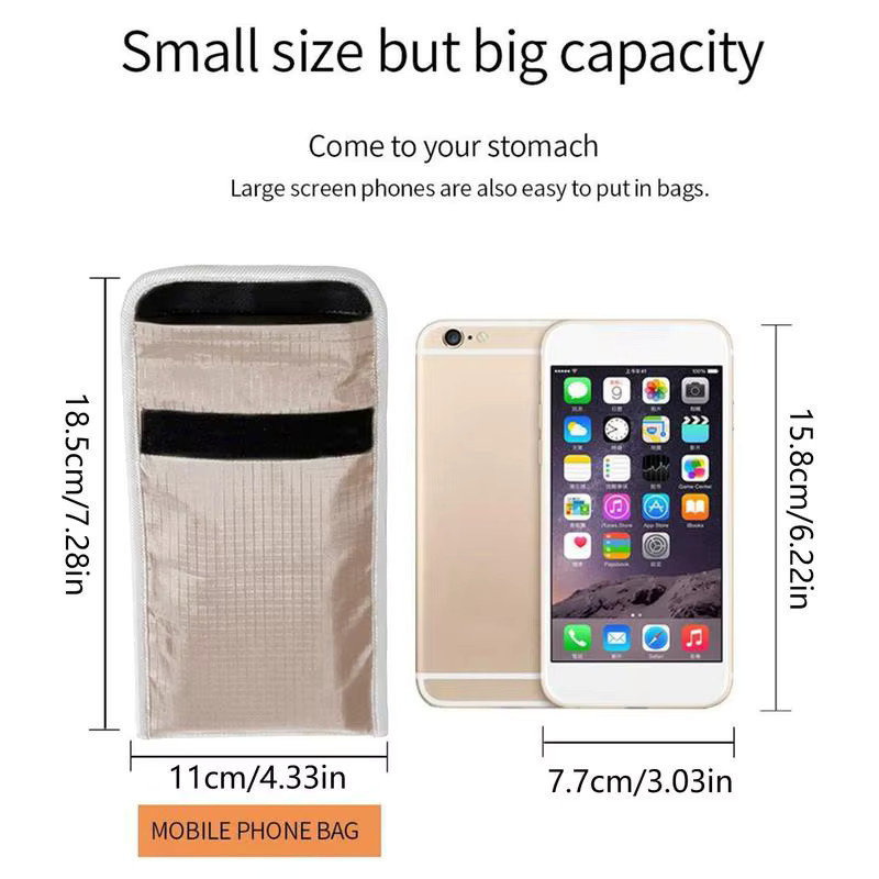 Signalblockierende Faraday-Tasche in Beige für Handy und Schlüssel zum Schutz vor EMF, GPS und Diebstahl sowie zur Sicherung von Sicherheitskartenschutz und Standortdaten - Bild 2