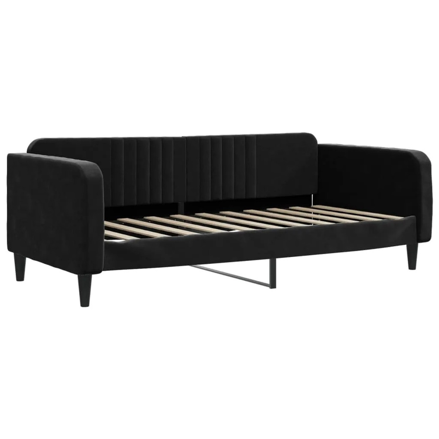 vidaXL Tagesbett in Schwarz mit Samtbezug und Schlaffunktion, B/T/H: 190 x 90 x 75 cm - Bild 2