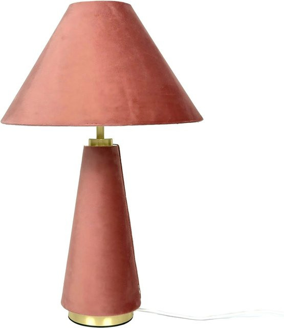 Relaxdays Tischlampe aus Samt und Eisen in Gold mit Kippschalter, Höhe: 47 cm, Durchmesser: 30 cm - Bild 1