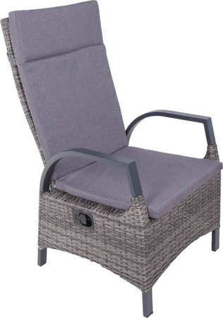 Garden Pleasure Relaxsessel Almada aus Aluminium mit Polster in Grau-Anthrazit, verstellbar mit Kopfstütze