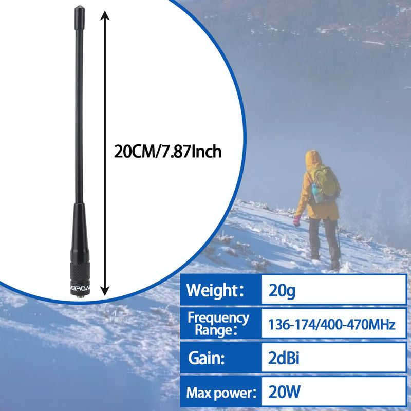 Baofeng BF-701 PRO Dualband-Antenne mit SMA-Buchse in Schwarz, High Gain 20 W für Baofeng UV-5R, BF-888S, UV-21 PRO, UV-5RH sowie Quansheng UV-K6 und UV-K5 - Bild 2