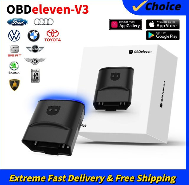 OBDeleven V3 Original OBD11 Diagnose-Scanner für VW, Audi, Seat, Skoda, Toyota und Ford (US-Modelle), Farbe: Schwarz - Bild 1