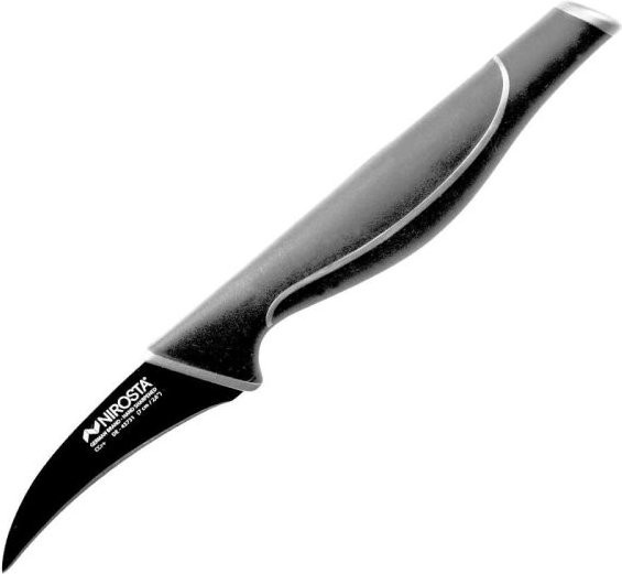 Nirosta Schälmesser Wave Paring Knife aus Edelstahl in Schwarz und Grau mit 7 cm Klinge - Bild 1