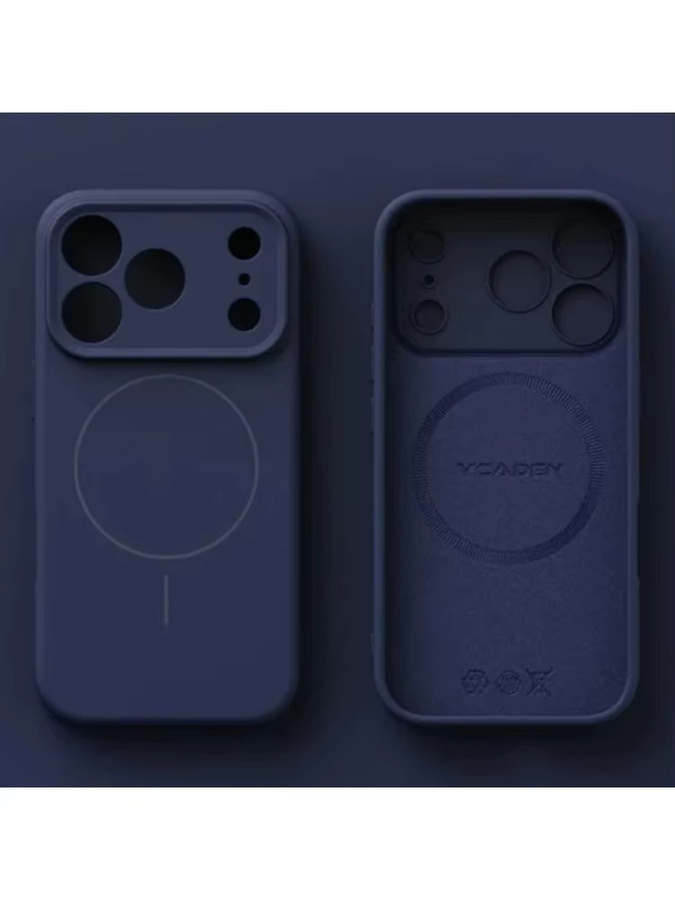 Apple Magnetische Original-Flüssigsilikonhülle für MagSafe in Blau und Braun für iPhone 17, 16, 15, 14, 13, 12 Pro Max, 16 Plus und 17 Air - Bild 1