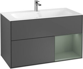 V&B Waschtischunterschrank Finion Reg rechte Ordnung in Anthrazit matt Lack - Bild 1