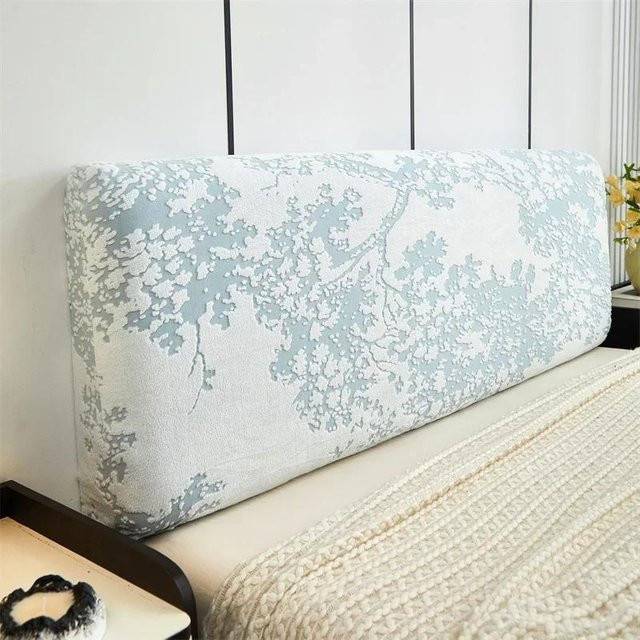 Luxus-Jacquard-Kopfteilbezug für dein Schlafzimmer in Blau, schmutzabweisender Stretch-Bettbezug, Breite: 120 cm, Höhe: 50-60 cm - Bild 1