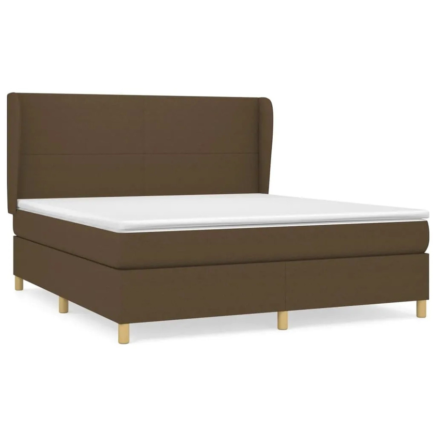 vidaXL Boxspringbett mit Matratze Hybrid-Design in Dunkelbraun, B/T/H: 160 x 200 x 128 cm - Bild 2