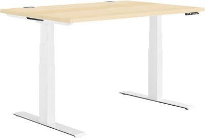 Schäfer Shop Genius Schreibtisch MODENA FLEX, elektrisch höhenverstellbar, T-Fuß, Breite: 120 cm, Tiefe: 80 cm, Ahorn/weiß - Bild 1