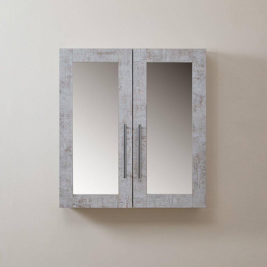 Spiegelschrank Hudson Reed in Grau mit Soft-Close-Türen und Spiegelglas, B/H: 60 x 65 cm - Bild 1