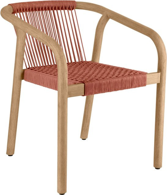 VEGA Outdoor-Stuhl Kando im 2er Pack, Sitzfarbe Terrakotta, Gestell natur, B/T/H: 58 x 58 x 75 cm - Bild 1