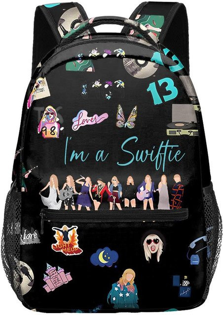 3-teiliges Schulrucksack-Set für Schüler in Schwarz aus Oxford-Stoff mit Federmäppchen und Schultergurt - Bild 1