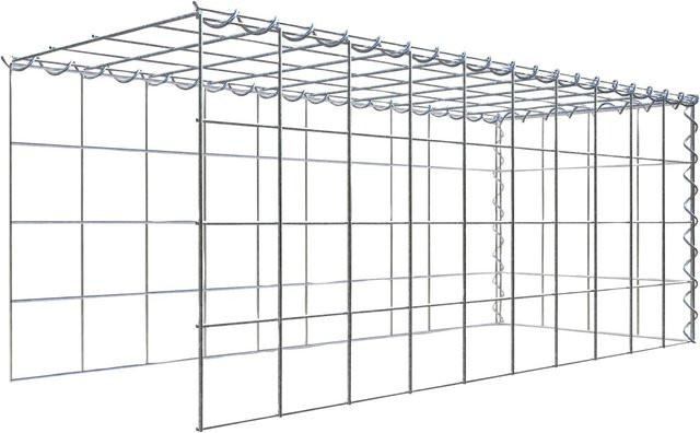 Gabiona Anbaukorb Typ 4 aus Stahl in Silbergrau, B/T/H: 40 x 40 x 100 cm, Maschenweite 10 x 10 cm - Bild 1