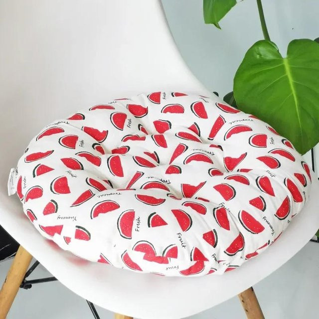 Rundes Dekokissen von YTO sofa cover in Weiß mit Füllung aus Schaumflocken, Durchmesser: 50 cm - Bild 1