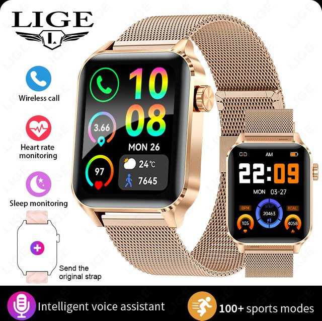 foxbox Smartwatch, Edelstahl, Schwarz, Rechteckig - Bild 1