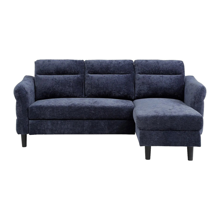 Schlafsofa Vanersi in Marineblau mit Ausziehfunktion und Armlehnen, Breite: 206 cm - Bild 2