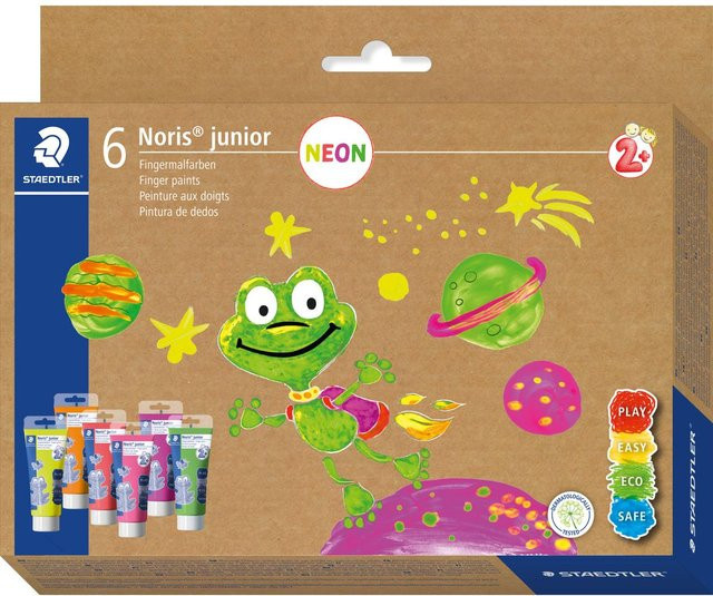Noris junior Fingermalfarbe Neon Bunt / Mehrfarbig ab 3 Jahren - Bild 1