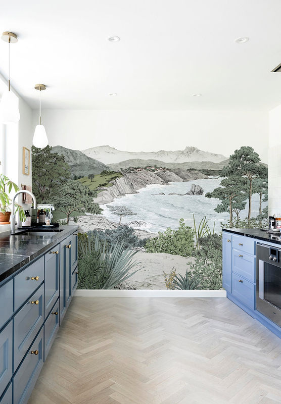 Isidore Leroy Wandtapete Euskadi Mural in Beige und Multicolour mit floralem Design - Bild 3