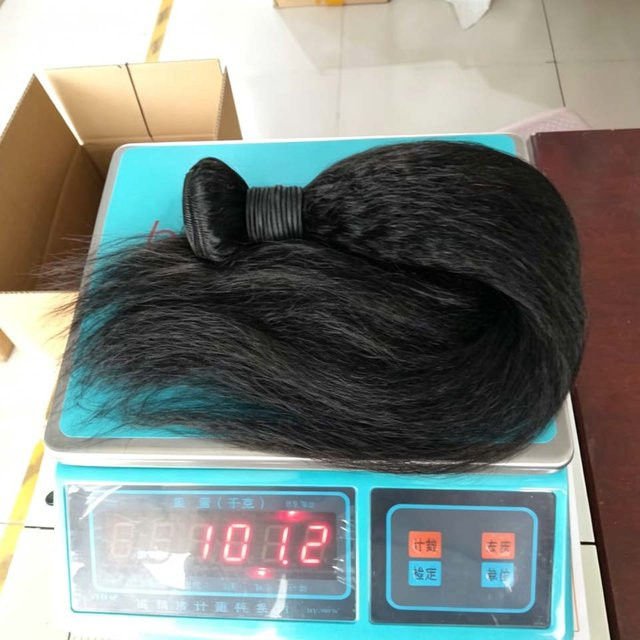 BINF Kinky Straight Echthaar-Bündel, Burmesisches Yaki Straight, Damen - Bild 1