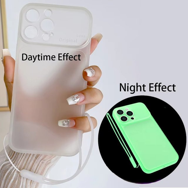 Luxus Nachtlicht iPhone Schutzhülle Transparent mit Leuchteffekt für Apple iPhone 17 16 15 14 13 12 11 Pro Max XS XR SE in Grün und Transparent - Bild 1
