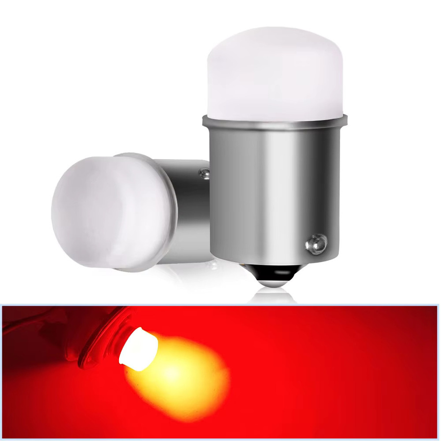 2er Set weiße Auto LED Lampen für Tagfahrlicht, Nebelschlussleuchte und Blinker, kompatibel mit R5W, R10W, 1156, P21W, BA15S, P21/5W, 1157, BAU15S und PY21W, 12V - Bild 1