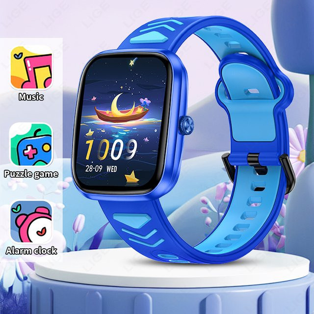 LIGE Smartwatch für Kinder von 5 bis 12 Jahren in Blau mit Musik-Player, Schrittzähler und wasserdichter Funktion - Bild 1