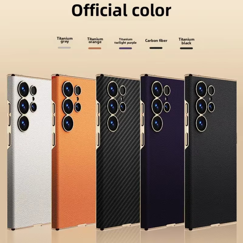 Schutzhülle mit Lederhülle und galvanisierter Oberfläche für Samsung Galaxy S25 Ultra und S24 Ultra in Purple - Bild 6